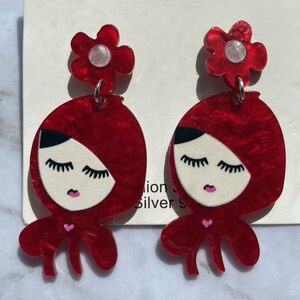 Little Red Riding Hood Flower earrings